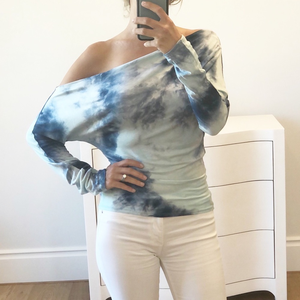 NEWPORT Blue Tie Dye Off Shoulder Top - Picture 8 of 11